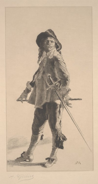 デュエリスト、Jean？Louis？ErnestMeissonierによるプリント 作： Achille Isidore Gilbert