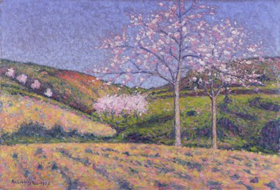 開花したアーモンドの木 作： Achille Lauge