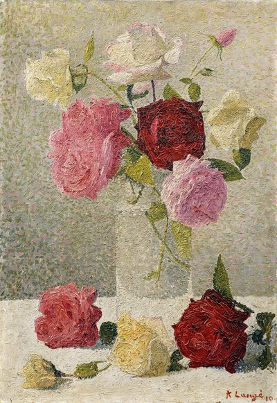 花瓶のバラ 作： Achille Lauge