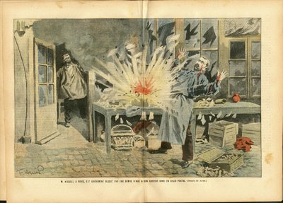 Achille Lemot (1846-1909) のイラスト（Le Pelerin, 05/08/06） - Courier La Poste, Bomb - Postal Factor 作： Achille Lemot