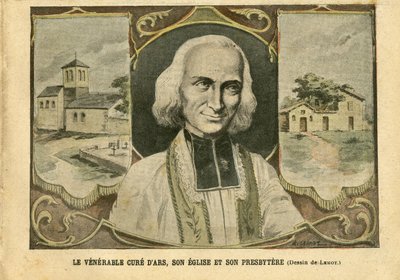 Achille Lemot (1846-1909) のイラスト（Le Pelerin, 06/03/04） - The venerable cure of Ars, its church and its presbythere - 宗教 信仰, 教会 大聖堂, カトリック カトリシズム - Presbytere - Cure d