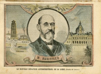 Le Pelerin, 06/11/04に掲載されたAchille Lemot (1846-1909)のイラスト - Senat, Loire - 上院議員、Audiffred Honore (1840-1917) の新しい反閣僚の上院議員。 作： Achille Lemot