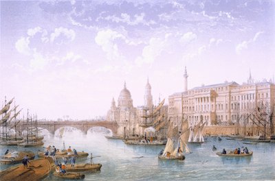 カスタムハウスとロンドンブリッジ（1862年 作： Achille Louis Martinet