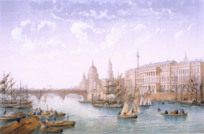 カスタムハウスとロンドンブリッジ、1862 作： Achille Louis Martinet