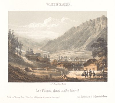 バルム峠の眺め Col de Balme (オブジェクトのタイトル) シャモニー・モンブランの記憶（連載タイトル） Museum du Mont-Blanc (オブジェクトのシリーズ タイトル) 作： Ad. Cuvillier