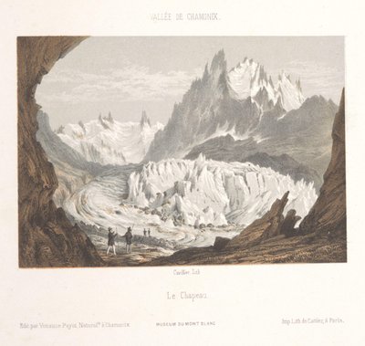 Les Bois と Les Tines の Mer-de-Glace 氷河の眺め Claciers des Bois, depuis les Tines (オブジェクトのタイトル) シャモニー・モンブランの記憶（連載タイトル） モンブラン美術館（シリーズタイトル） 作： Ad. Cuvillier