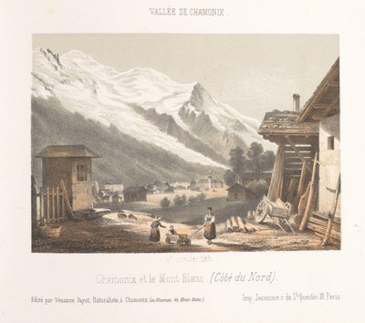 Zicht op de valley van Chamonix vanaf de pas Les Montées モンテのシャモニー渓谷への入り口（オブジェクトのタイトル） シャモニ・モンブランのヘリネリング（シリーズタイトル） Museum of Mont-Blanc (オブジェクトのシリーズ タイトル) 作： Ad. Cuvillier