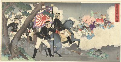 私たちの軍隊が平壌で中国の兵士をどのように打ち負かしたか. 和賀軍 平城の神兵を撃破するず。 (アイテムのタイトル) 作： Adachi  Ginkō