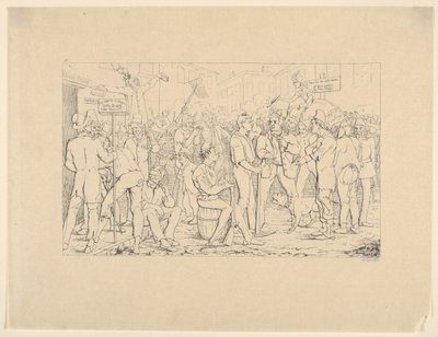 1861年から1863年にかけての南軍戦争エッチングからのニューヨーク州シックルズ旅団の入隊。 作： Adalbert John Volck