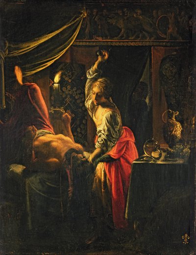 ジュディスとホロフェルネス (キャンバスに油彩) 作： Adam Elsheimer