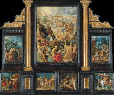 真の十字架の高揚のフランクフルト祭壇画 作： Adam Elsheimer