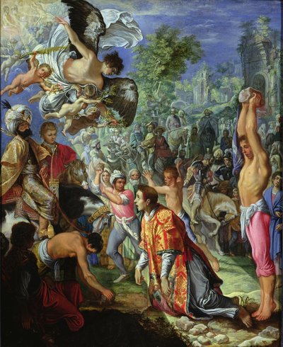聖ステファノの石打ち 作： Adam Elsheimer
