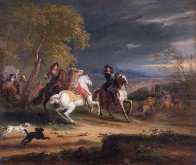 「町の前に到着するフランスの将軍」、1678 作： Adam Frans van der Meulen