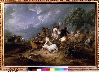 「小競り合い」（騎兵の小競り合い） アダム・フランス・ファン・デル・ミューレン（1632-1690）作 1660年 プーシキン美術館、モスクワ 作： Adam Frans van der Meulen