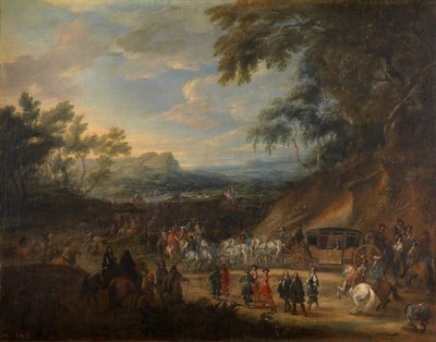 カラセナ侯爵ルイス・デ・ベナビデス・カリョとその一行 作： Adam Frans van der Meulen