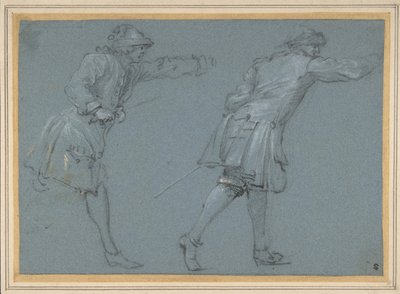 2 人の兵士の剣術の研究、17 世紀。 作： Adam Frans van der Meulen