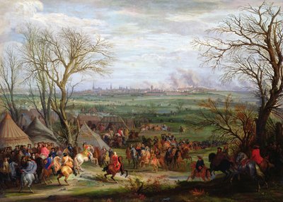 フランス王ルイ14世とナバラ王によるカンブレ包囲戦、1677年（キャンバスに油彩） 作： Adam Frans van der Meulen