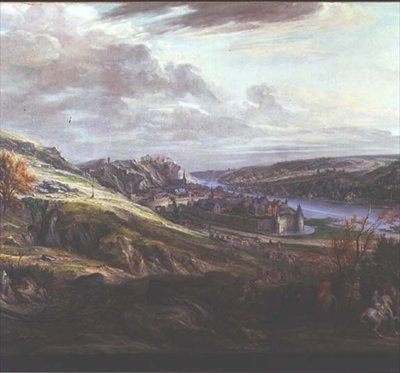 ディナンの城と街の包囲」（油彩・キャンバス） 作： Adam Frans van der Meulen