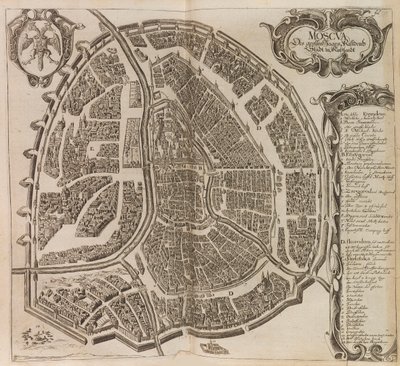 モスクワの地図. From: Muscovite についての Newe の説明の増加..., 1656. 作： Adam Olearius