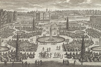 シャンティリーのオランジュリーの花壇、1680年代、1680年代。 作： Adam Perelle