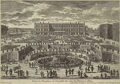 ベルサイユの眺め、庭園の正面、1680年代 作： Adam Perelle