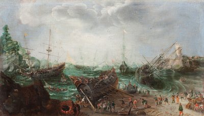 ハーバーシーン、c。 1615 作： Adam Willaerts