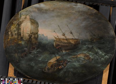 岩が多い海岸沖の難破船 作： Adam Willaerts