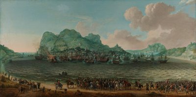1607年4月25日、ヤコブ・ファン・ヘームスケルク提督率いる艦隊がジブラルタル付近でスペイン軍に勝利。 作： Adam Willaerts