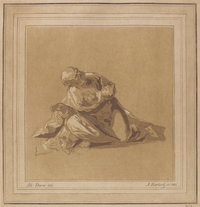 しゃがむ使徒聖ペテロ、1785年。 作： Adam von Bartsch
