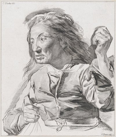 拳を握りしめた老婆、1786年。 作： Adam von Bartsch