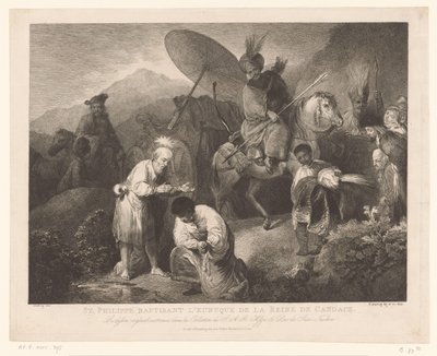 De doop van de kamerling ドア Philippus キャンディスの女王の宦官に洗礼を授ける聖フィリップ (オブジェクトのタイトル) 作： Adam von Bartsch
