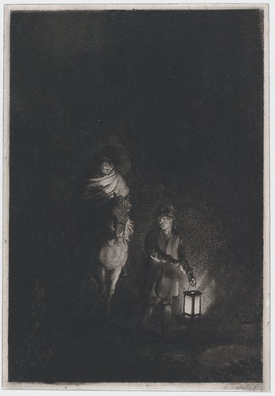ランタンを持ったライダーと少年、1797年。 作： Adam von Bartsch