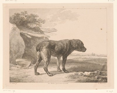 風景の中で立っている犬 オランダの巨匠による絵画後の動物（シリーズタイトル） Différens animaux gravés d