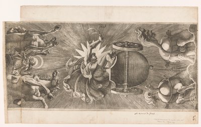 戦車に乗るアポロンと月の女神ダイアナ 作： Adamo Scultori (attributed to)