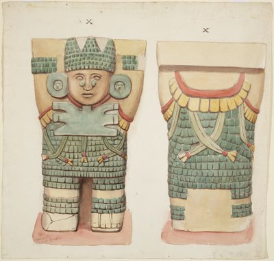 カリアティッドXの表と裏（水彩画 作： Adela Breton