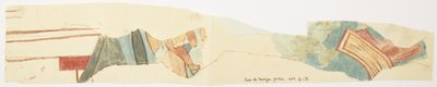 メキシコ、ユカタン州、チチェン・イッツァの「カサ・デ・ラス・モンハス」の壁画の断片のコピー 水彩画（水彩画 作： Adela Breton