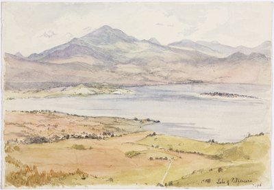メキシコ、ミチョアカン州、ジナペクアロから地面に落ちた大きな彫刻石（水彩画 作： Adela Breton