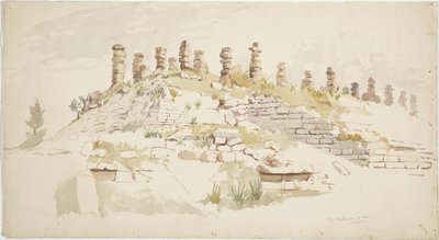メキシコ、ユカタン州、アケの遺跡（水彩画 作： Adela Breton
