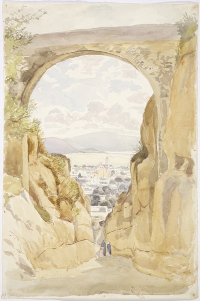 メキシコ、プエブラ州、サン・アンドレス・チャルチコムラ（水彩画 作： Adela Breton