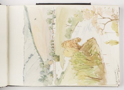インクやグラファイトで描いた絵と水彩画のスケッチブック 作： Adela Breton