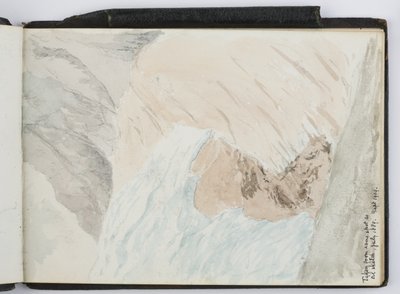水彩画、ドローイング、メモのスケッチブック、南北アメリカとヨーロッパ、1909-1910年、緑の革で綴じられている（水彩画 作： Adela Breton
