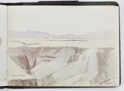 水彩画のスケッチブック、図面とメモ、メキシコ、1896-1898（水彩画） 作： Adela Breton