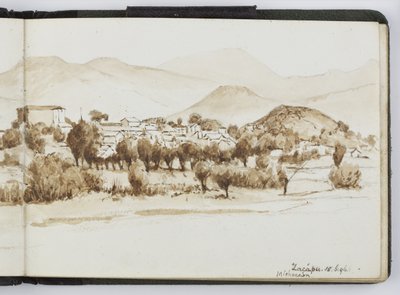 水彩画のスケッチブック、ドローイングとノート、メキシコ,1896-1898（水彩画 作： Adela Breton