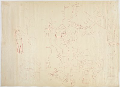 南壁、ジャガーの上部寺院、チチェンイツァ、メキシコ 作： Adela Breton