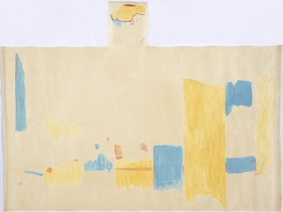 メキシコ、チチェン・イッツァ、ジャガーの上部神殿、東壁、中央パネルからの絵画のトレース（水彩、グラファイト 作： Adela Breton