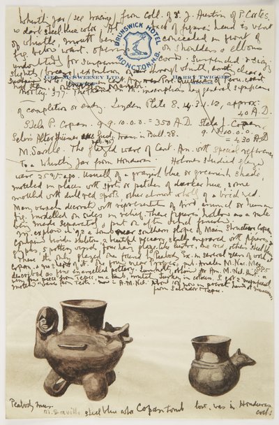 ホンジュラスの口笛壺（水彩画 作： Adela Breton