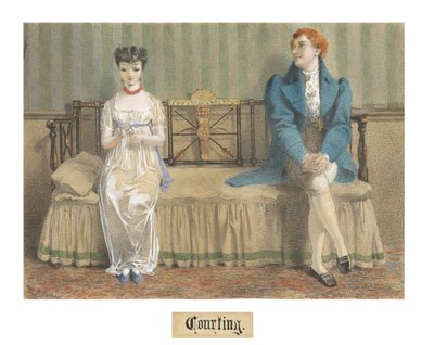 求愛、1868年（鉛筆と鉛筆の上のWCとボディカラー） 作： Adelaide Claxton