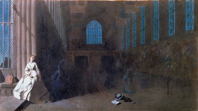 過去の夢、ハンプトン・コート（水彩・紙 作： Adelaide Claxton