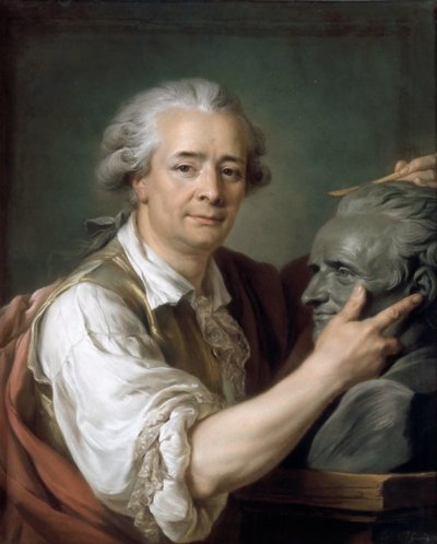 Augustin Pajou 1730-1809 は、1782 年に彼の教師である Lemoyne the Younger の胸像を彫刻しています。 作： Adelaide Labille Guiard