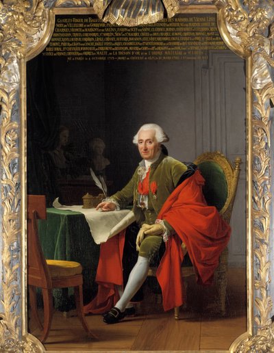 シャルル・ロジェ（ボーフレモン公爵）（1713-1795）の全身肖像画 アデレード・ラビル・ギアール（1749-1803）の絵画 1791年 日2,24 x 1,47 m ヴェルサイユ宮殿、シャトー美術館（Musee du Chateau 作： Adelaide Labille Guiard